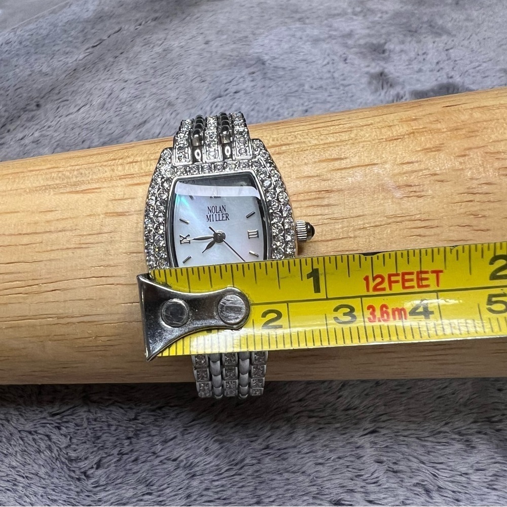 Vintage Nolan Miller Glamour Collection Crystal Rhinestone Bezel Quartz Watch - Picture 3 of 7